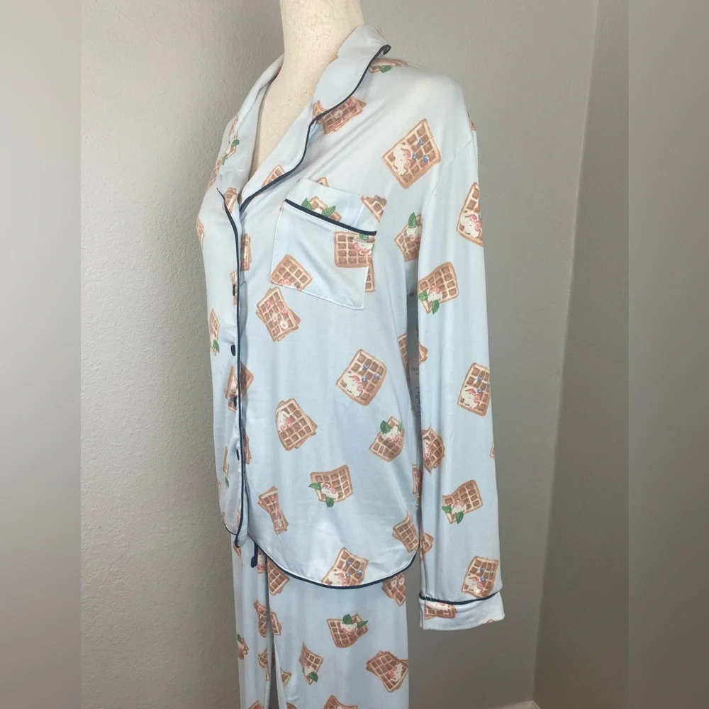 Honeydew NWT FLAW Quiet Night Sky Blue Waffles PJ Set Size Small - Picture 3 of 6